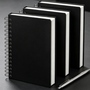 Ruled spiral notebook with thick paper