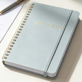 Hourly spiral planner notebook
