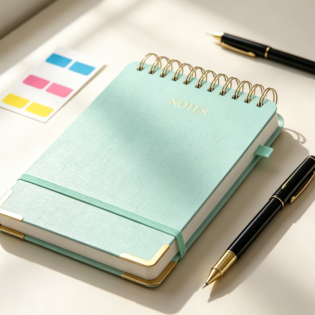 Leather-Cover Top-Spiral Shorthand Notebook