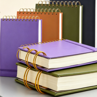 A5 Linen Hardcover Top-Spiral Notebook